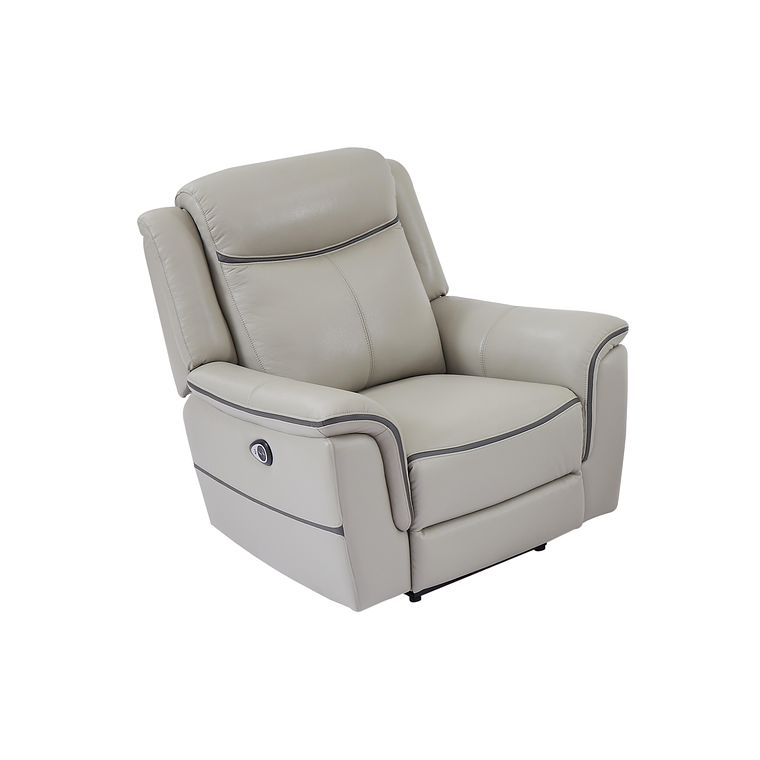 Bergere relax eléctrico de cuero gris claro ADELIO 2