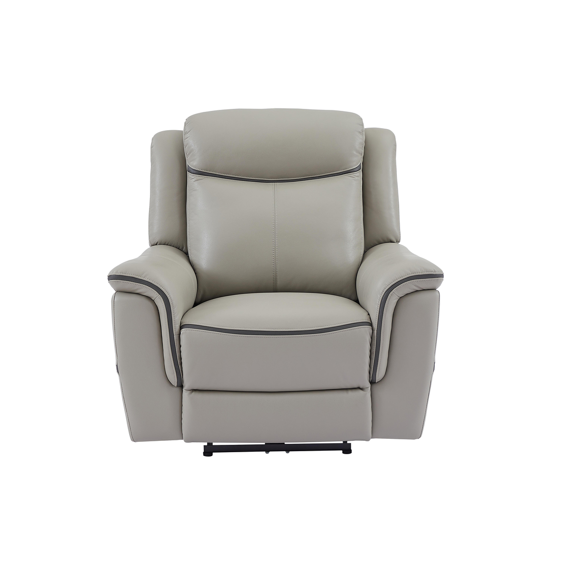 Bergere relax eléctrico de cuero gris claro ADELIO 3