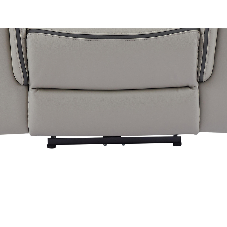 Bergere relax eléctrico de cuero gris claro ADELIO 7