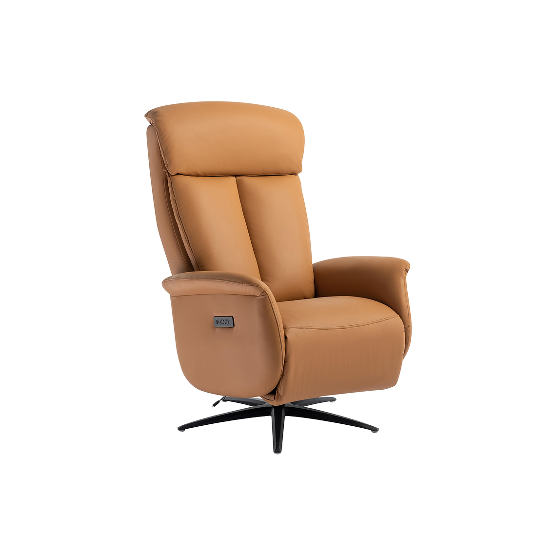 Bergere relax eléctrico de piel sintética color camel TUOPI 3