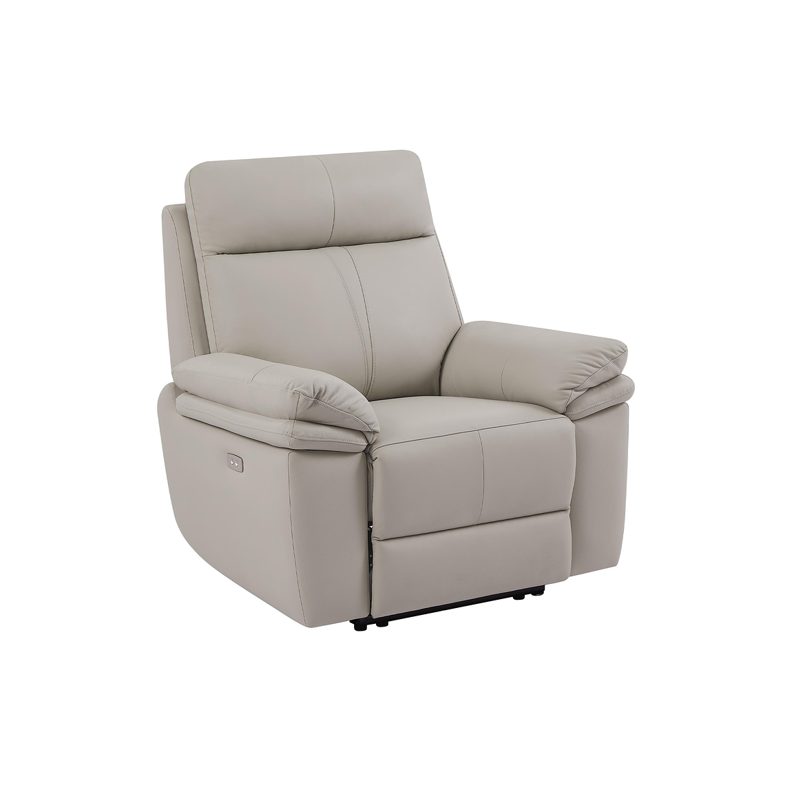 Bergere relax eléctrico de cuero gris claro MESOLA 4