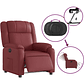 Bergere reclinable eléctrico de cuero sintético rojo tinto - Miniatura 5