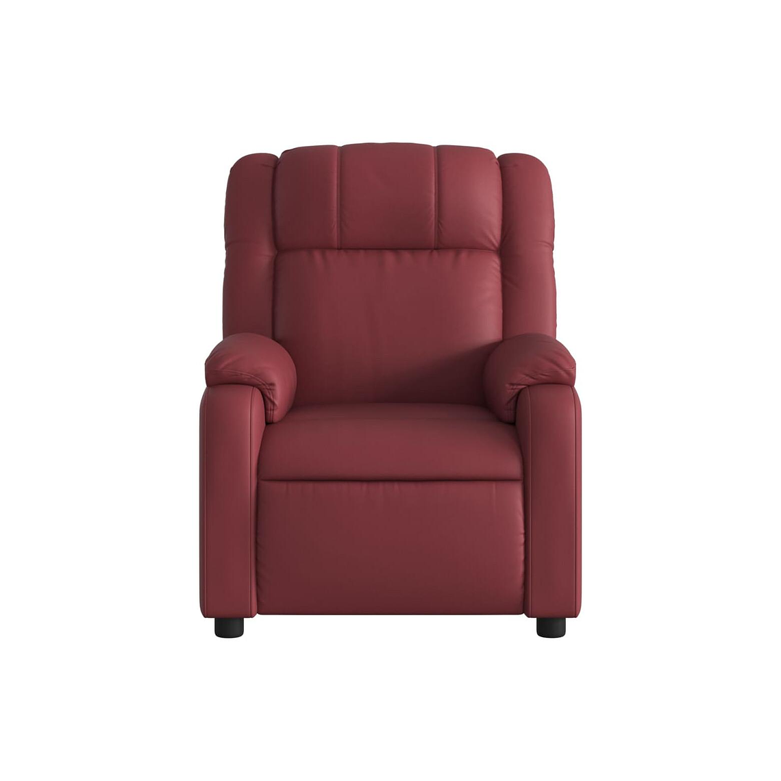 Bergere reclinable eléctrico de cuero sintético rojo tinto 8