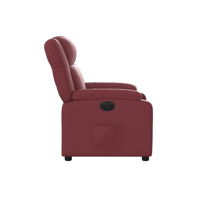 Bergere reclinable eléctrico de cuero sintético rojo tinto 9