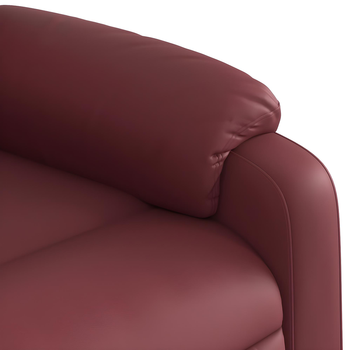 Bergere reclinable eléctrico de cuero sintético rojo tinto 10