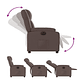 Bergere reclinable eléctrico de cuero sintético marrón - Miniatura 6