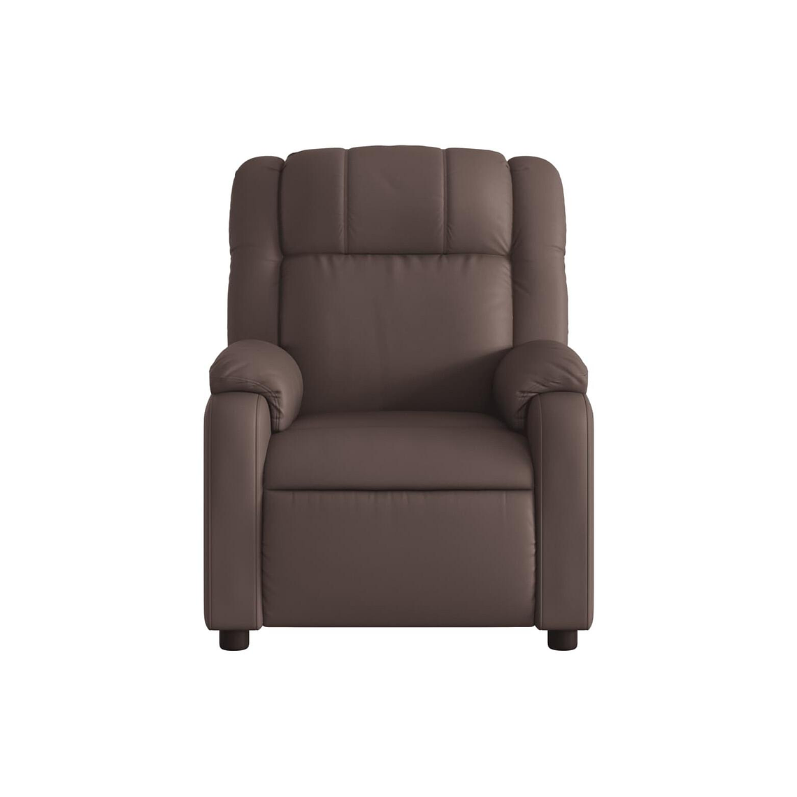 Bergere reclinable eléctrico de cuero sintético marrón 8