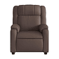 Bergere reclinable eléctrico de cuero sintético marrón - Miniatura 9