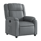 Bergere reclinable eléctrico de cuero sintético gris - Miniatura 3