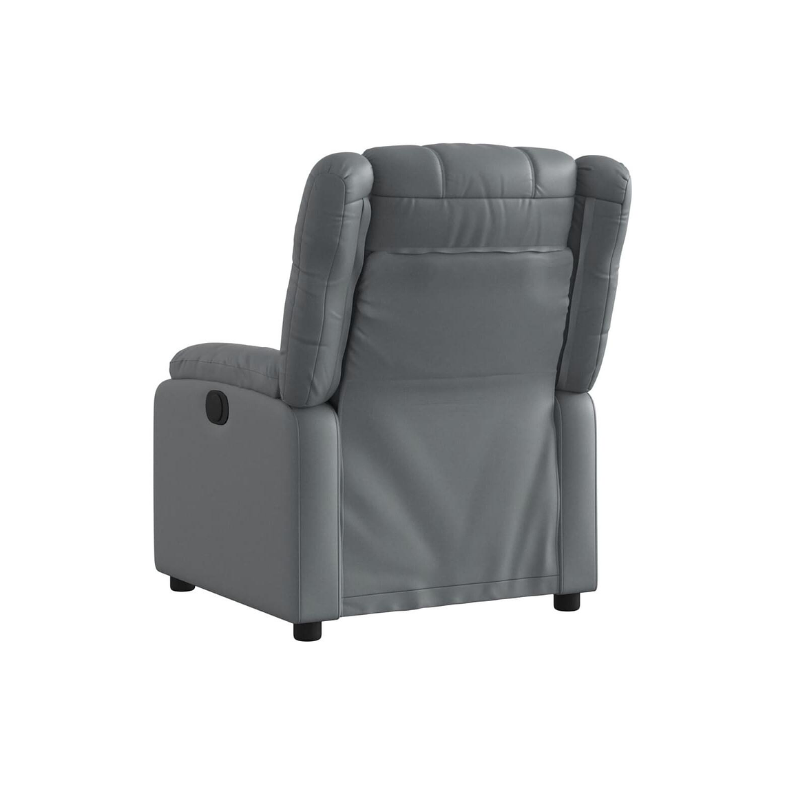 Bergere reclinable eléctrico de cuero sintético gris 4