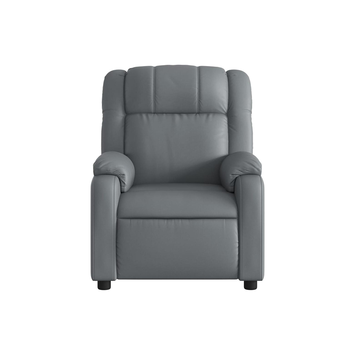 Bergere reclinable eléctrico de cuero sintético gris 8