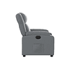 Bergere reclinable eléctrico de cuero sintético gris