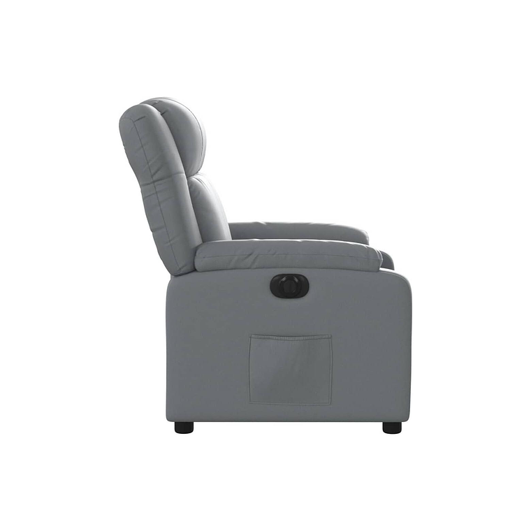 Bergere reclinable eléctrico de cuero sintético gris 9