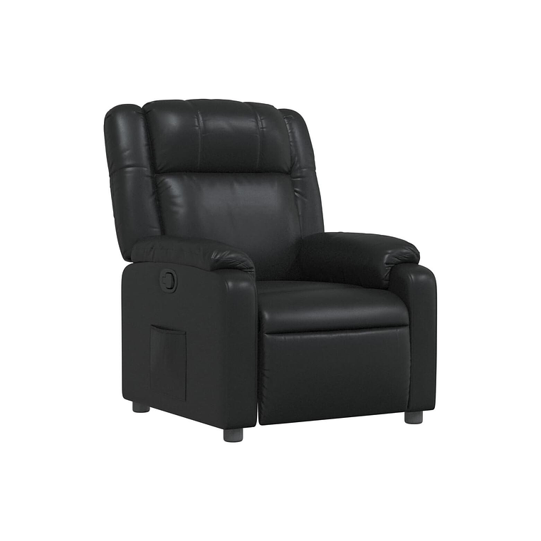 Bergere reclinable eléctrico de cuero sintético negro 2