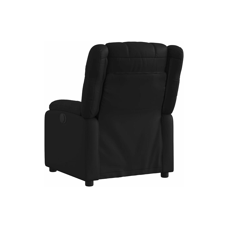 Bergere reclinable eléctrico de cuero sintético negro 3