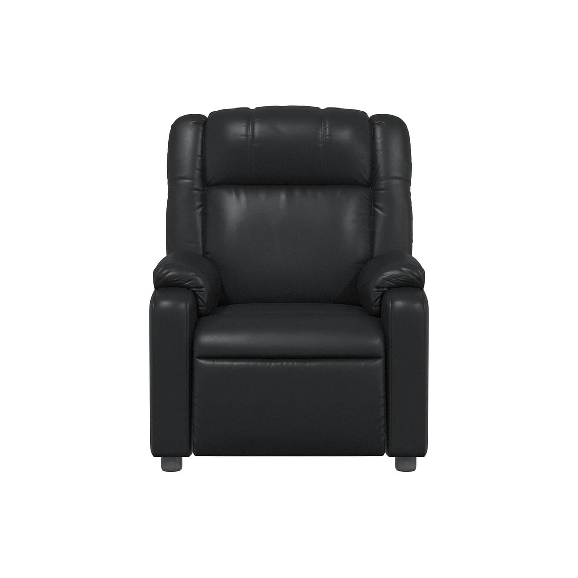 Bergere reclinable eléctrico de cuero sintético negro 6