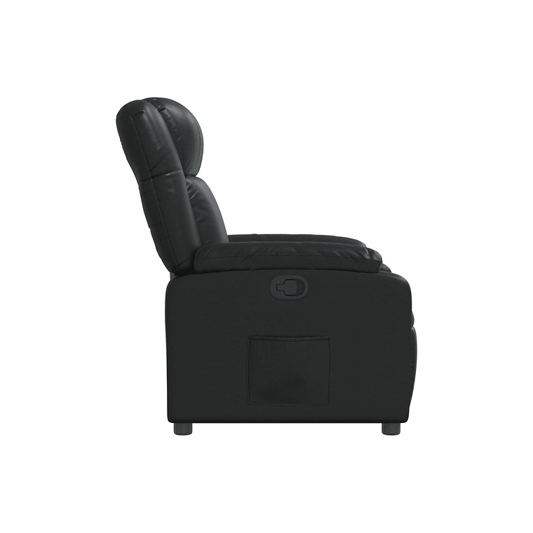 Bergere reclinable eléctrico de cuero sintético negro 7