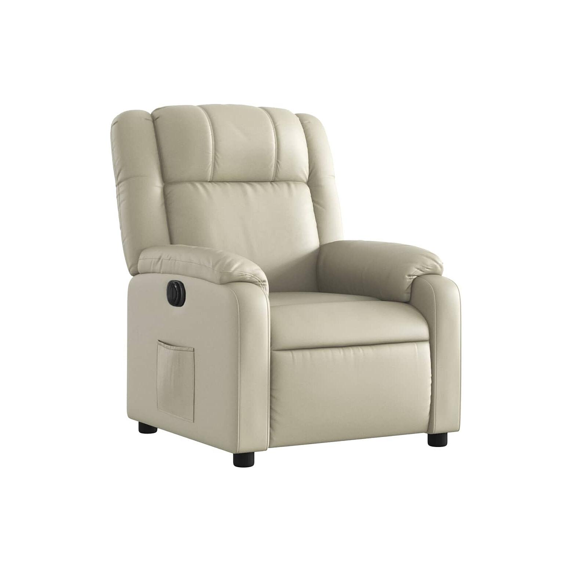 Bergere reclinable eléctrico de cuero sintético crema 2