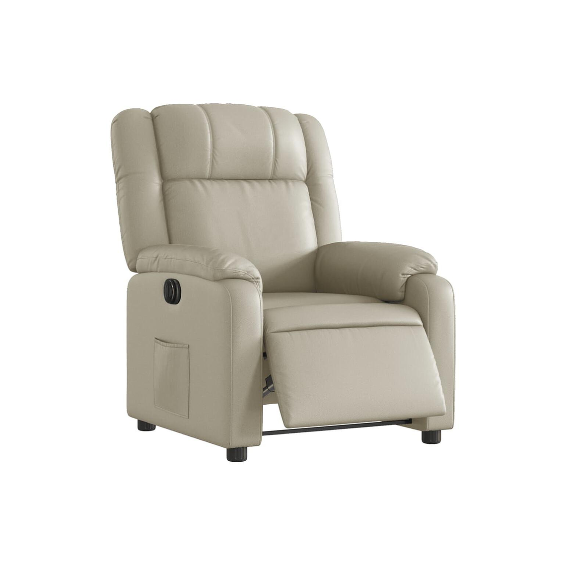 Bergere reclinable eléctrico de cuero sintético crema 3