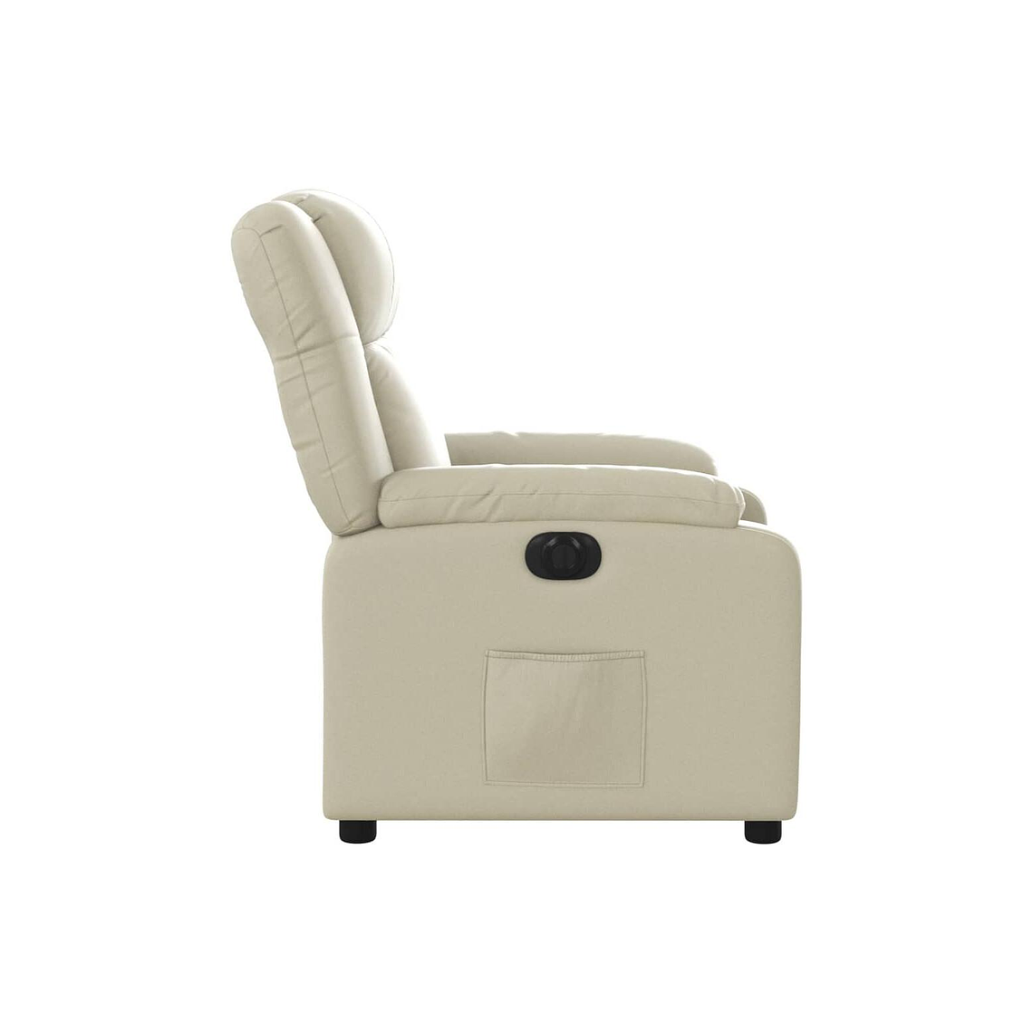 Bergere reclinable eléctrico de cuero sintético crema 7