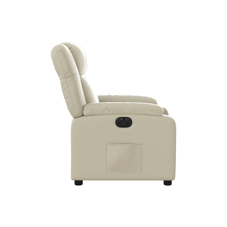 Bergere reclinable eléctrico de cuero sintético crema 7