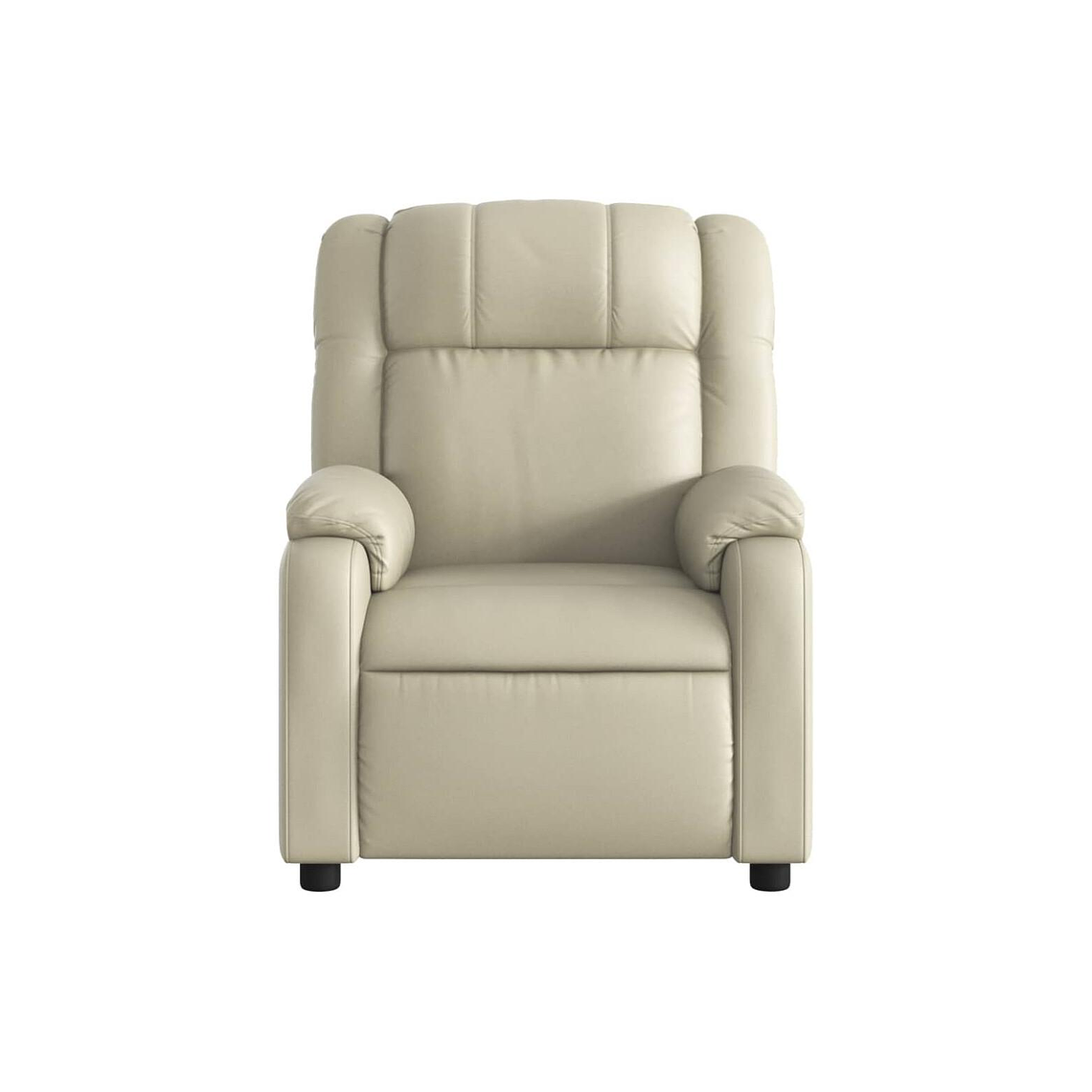 Bergere reclinable eléctrico de cuero sintético crema 8