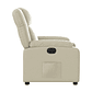 Bergere reclinable eléctrico de cuero sintético crema - Miniatura 9