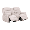 Sofá de 2 plazas relax eléctrico con tableta NEVERS de tela - Beige 173 cm