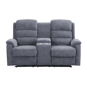 Sofá de 2 plazas relax eléctrico con tableta NEVERS de tela - Antracita