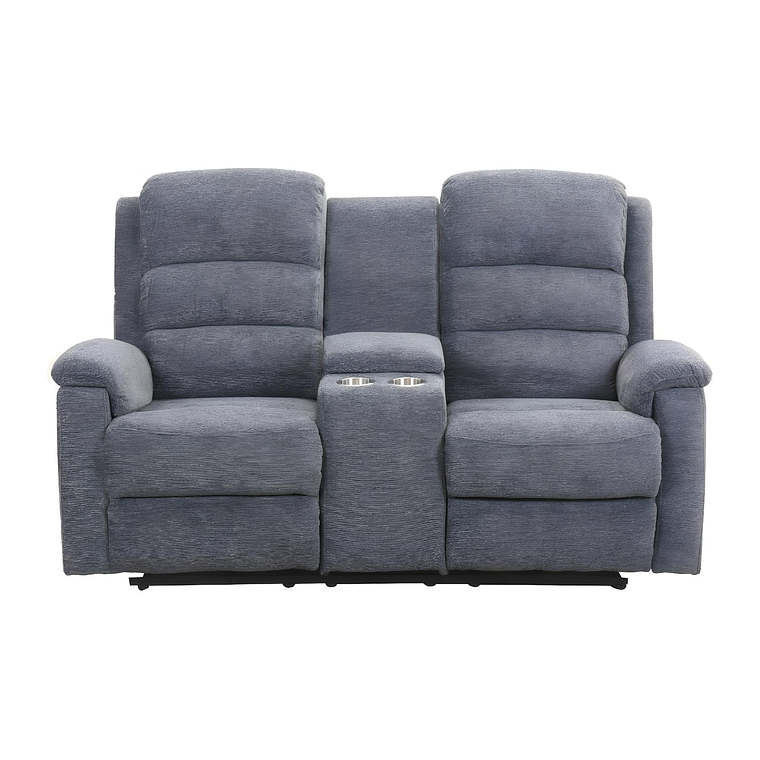 Sofá de 2 plazas relax eléctrico con tableta NEVERS de tela - Antracita 2