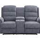 Sofá de 2 plazas relax eléctrico con tableta NEVERS de tela - Antracita - Miniatura 2