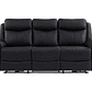 Sofá 3 plazas relax eléctrico de cuero de vaca negro NOMAJO 207 cm - Miniatura 3