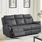 Sofá 3 plazas relax eléctrico de cuero de vaca gris antracita NOMAJO 207 cm - Miniatura 4