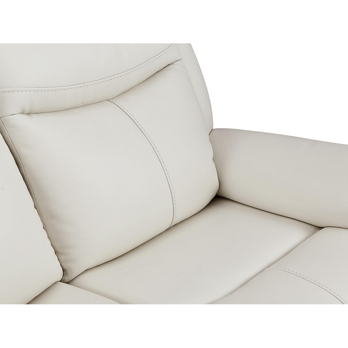 Sofá 3 plazas relax eléctrico de cuero de vaca blanco NOMAJO 207 cm 6