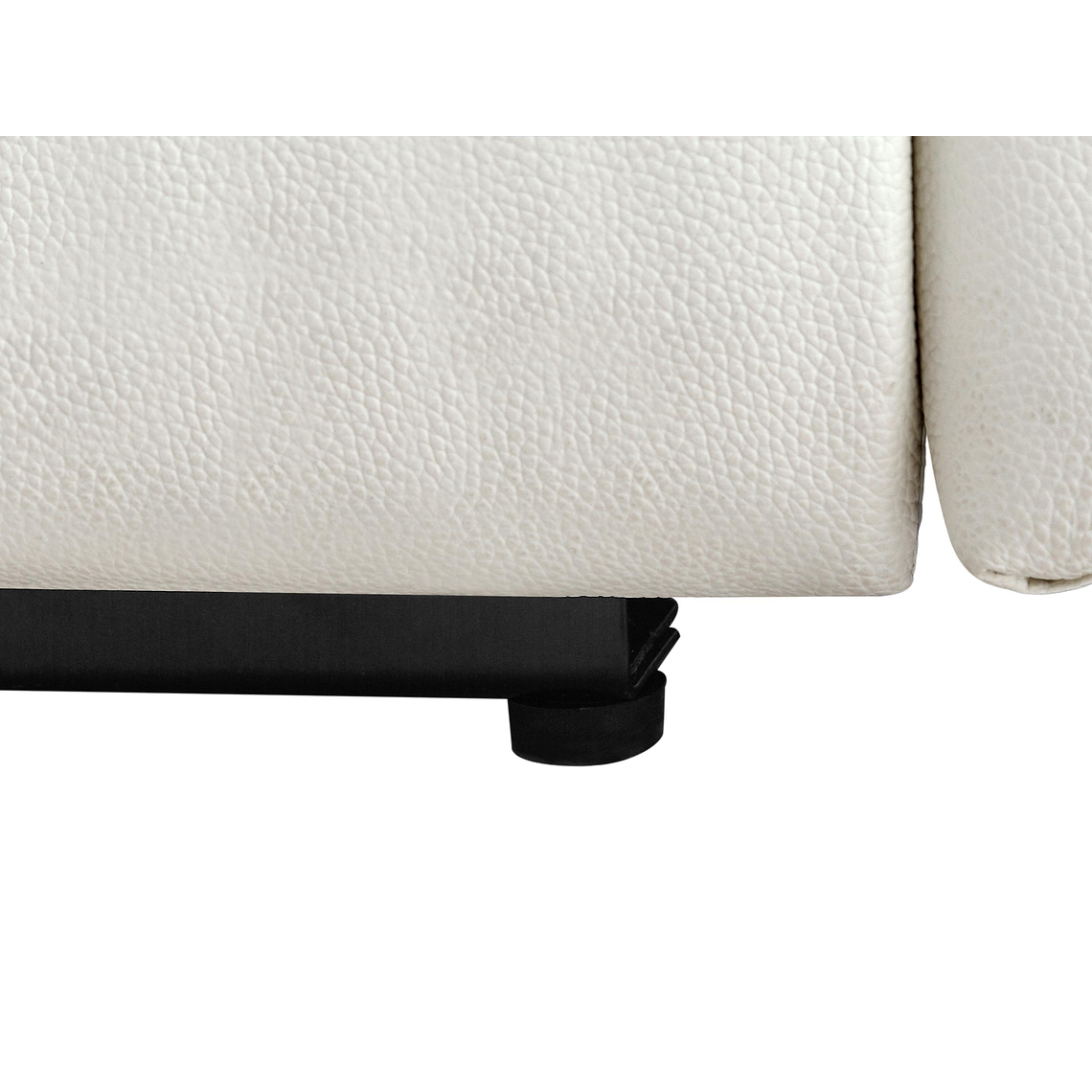 Sofá 3 plazas relax eléctrico de cuero de vaca blanco NOMAJO 207 cm 7