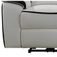 Sofá relax eléctrico de 3 plazas de piel ANGELIQUE - Blanco/antracita 207 cm - Miniatura 5