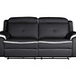 Sofá relax eléctrico de 3 plazas de piel ANGELIQUE - Negro/blanco 207 cm - Miniatura 2