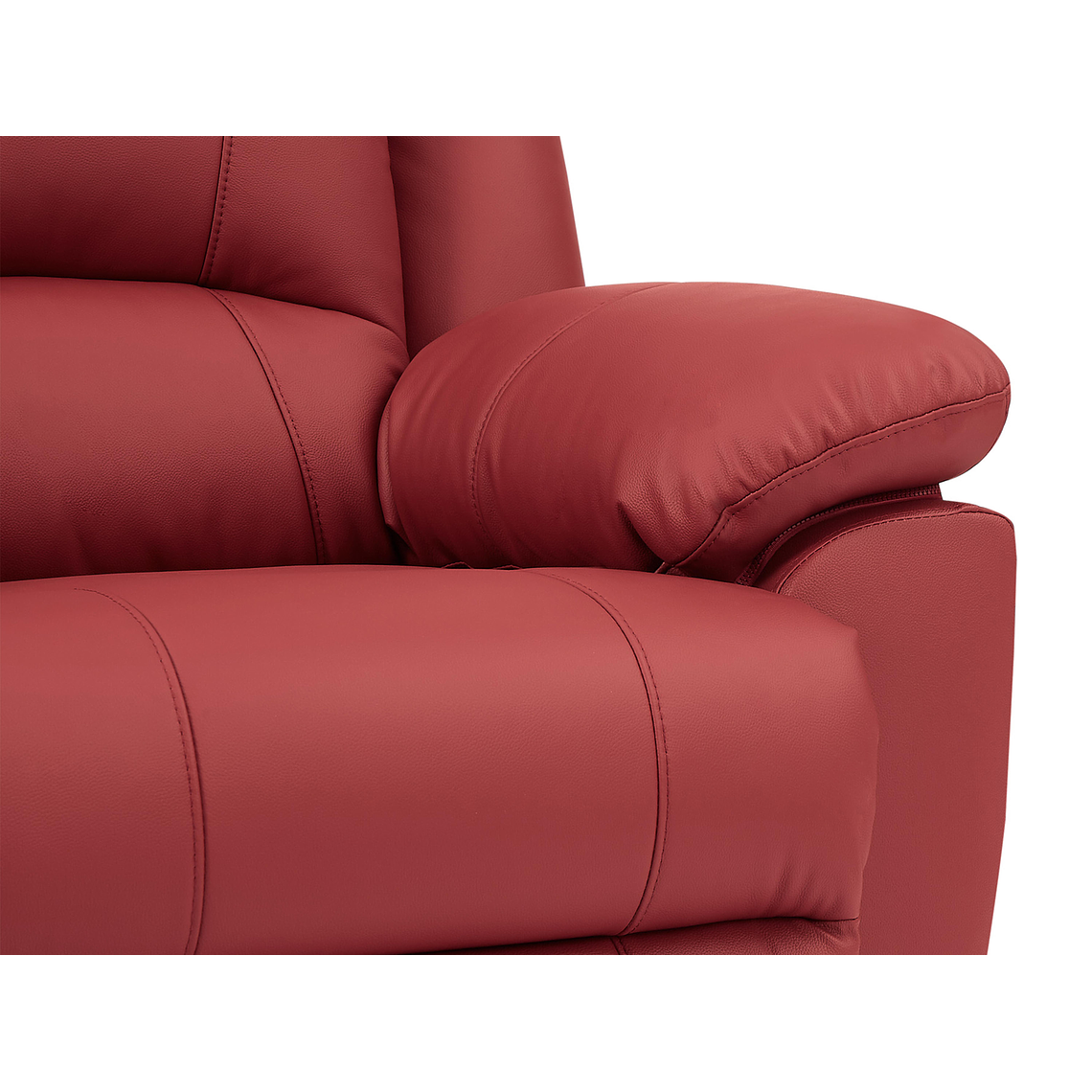 Sofá relax 3 plazas de piel AROMA - Rojo 308 cm 7