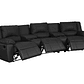 Sofá relax 3 plazas de piel AROMA - Negro 308 cm - Miniatura 1