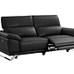 Sofá de 3 plazas relax eléctrico de piel de becerro negro AZIDEE II 220 cm - Miniatura 6