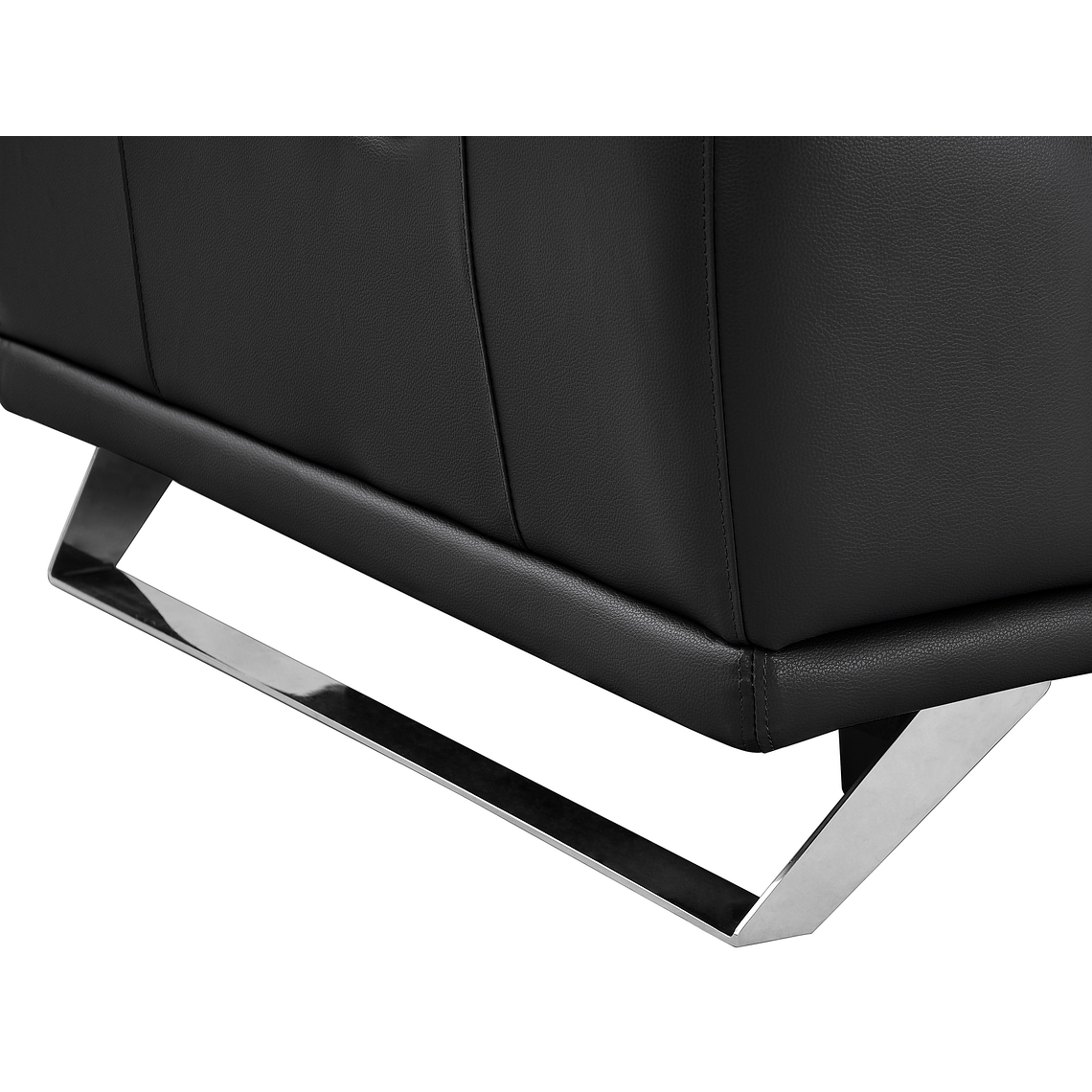 Sofá de 3 plazas relax eléctrico de piel de becerro negro AZIDEE II 220 cm 7