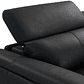 Sofá de 3 plazas relax eléctrico de piel de becerro negro AZIDEE II 220 cm - Miniatura 8