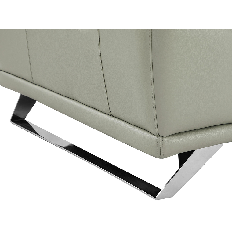 Sofá de 3 plazas relax eléctrico de piel de becerro gris claro AZIDEE II 220 cm 6