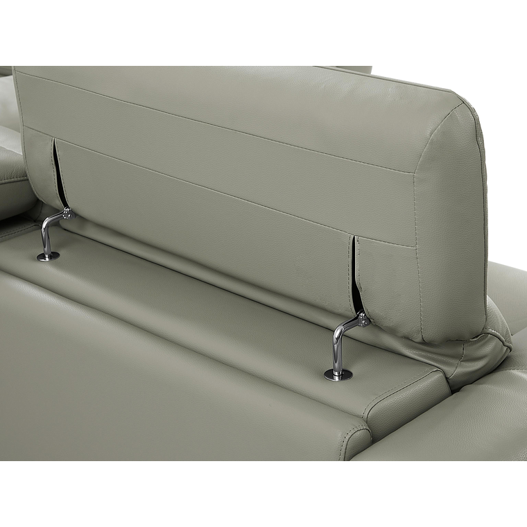 Sofá de 3 plazas relax eléctrico de piel de becerro gris claro AZIDEE II 220 cm 8