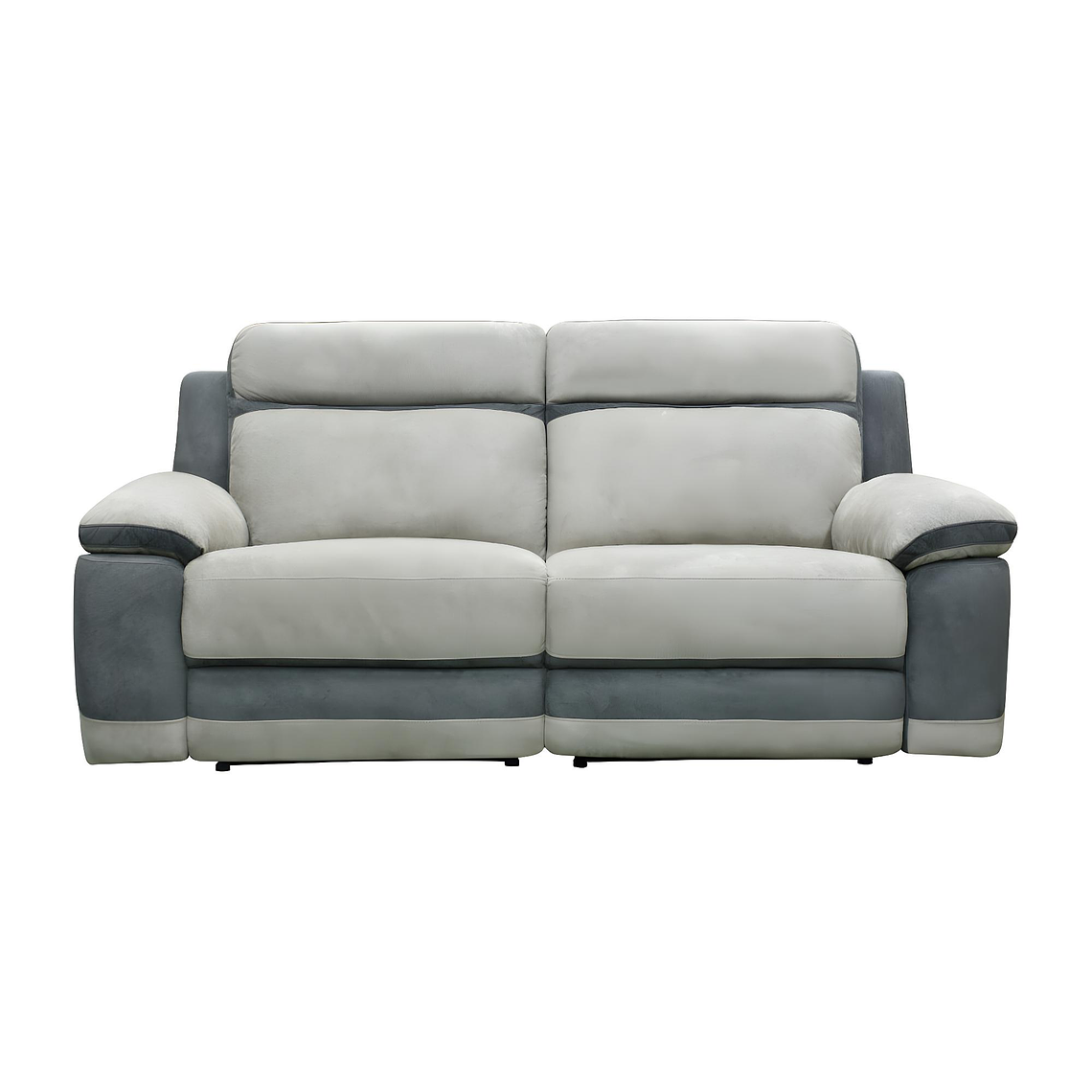 Sofá 3 plazas relax de microfibra TALCA - Antracita y gris claro 199 cm 2