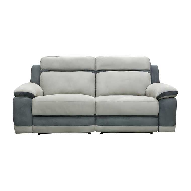 Sofá 3 plazas relax de microfibra TALCA - Antracita y gris claro 199 cm 2