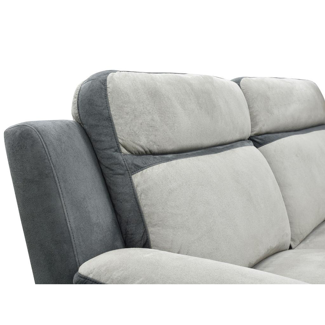 Sofá 3 plazas relax de microfibra TALCA - Antracita y gris claro 199 cm 5