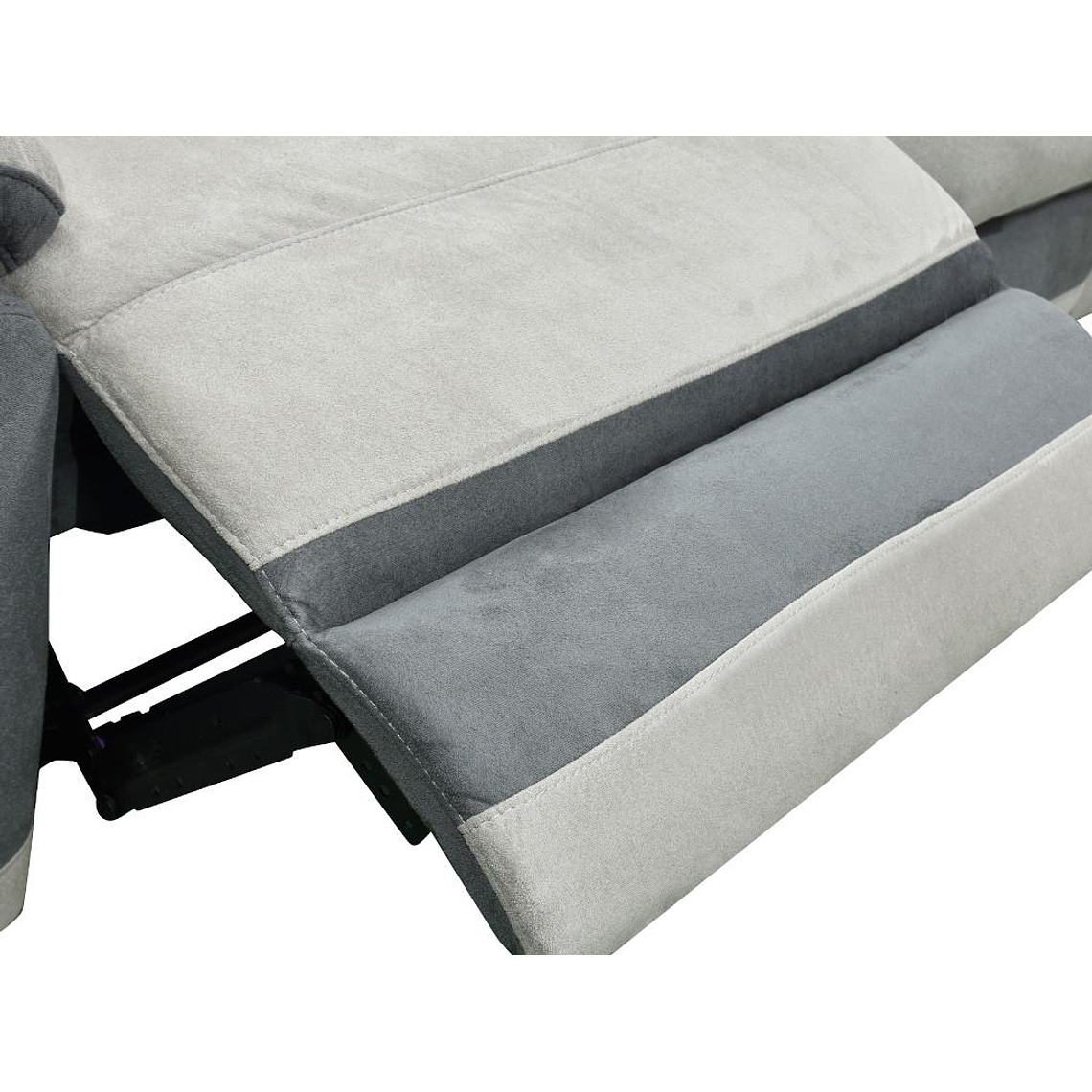 Sofá 3 plazas relax de microfibra TALCA - Antracita y gris claro 199 cm 7