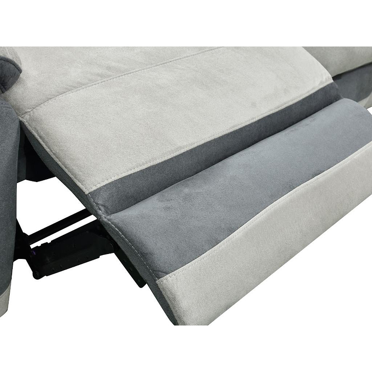 Sofá 3 plazas relax de microfibra TALCA - Antracita y gris claro 199 cm 7