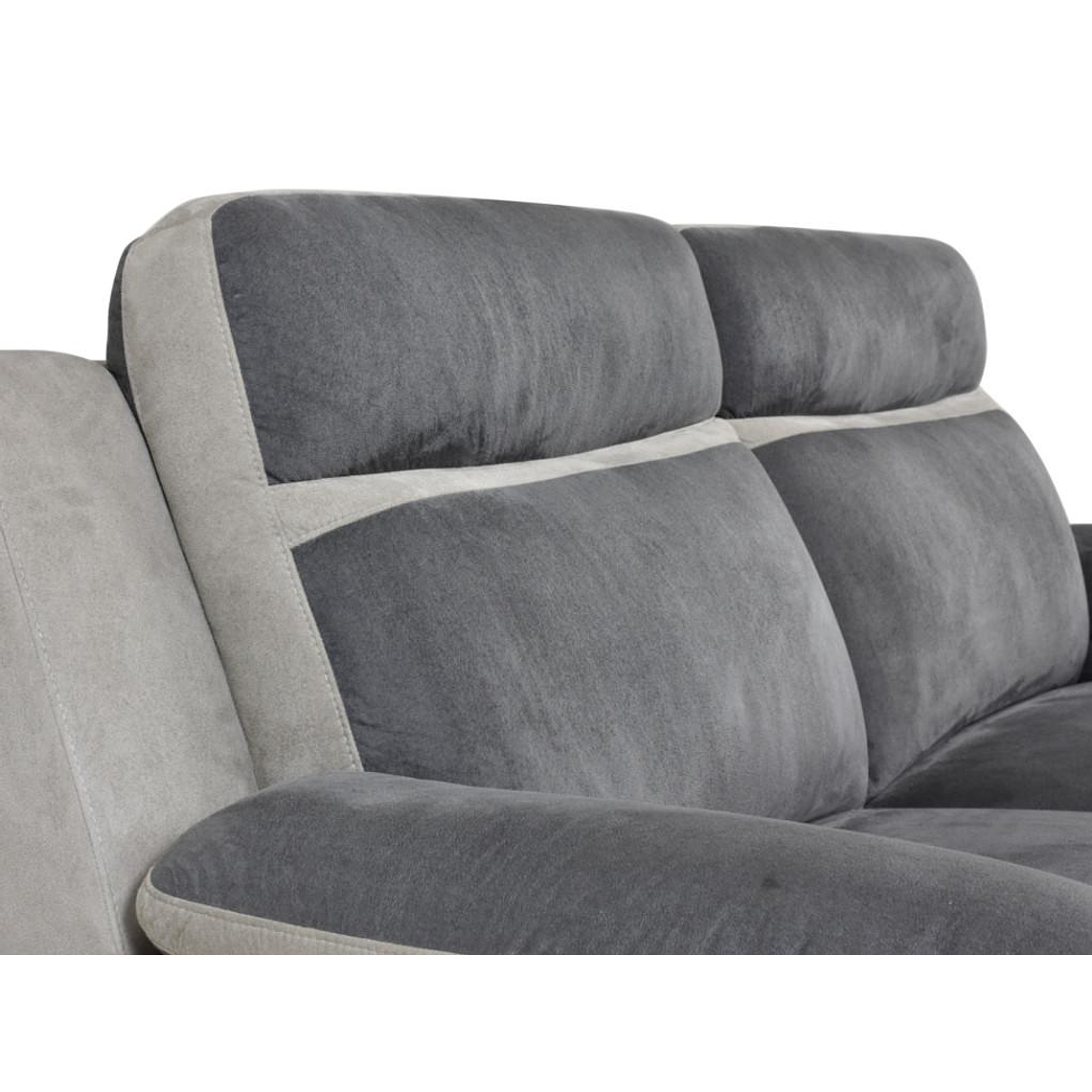 Sofá 3 plazas relax de microfibra TALCA - gris claro y antracita 199 cm 5